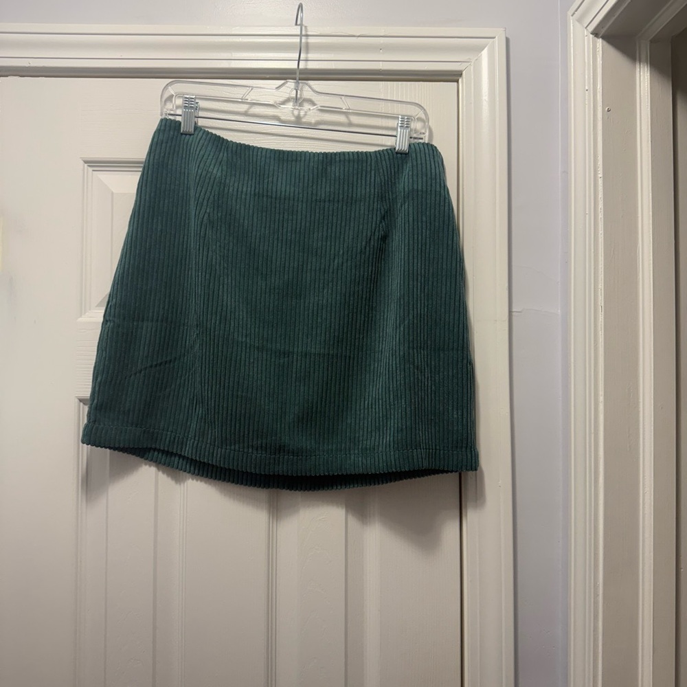 Lulu's Deep Green Corduroy Mini Skirt